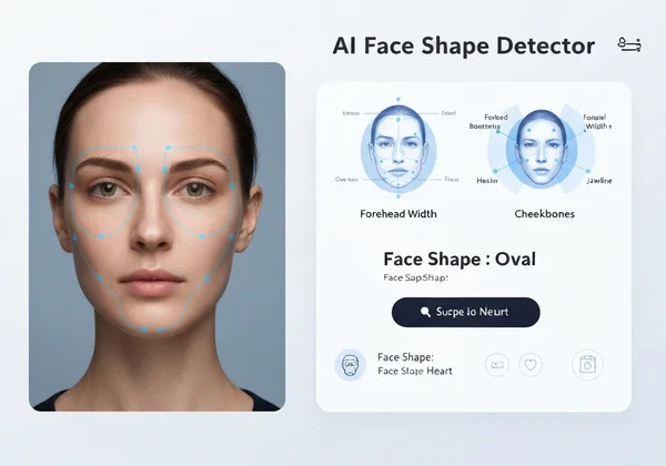 AI 脸型检测器界面显示分析结果