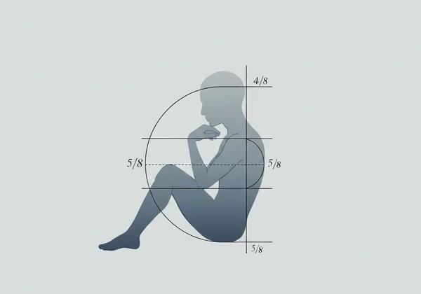 Golden ratio diagram applied to face