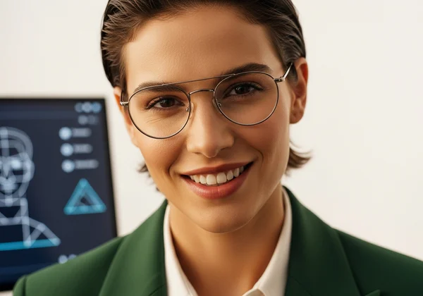 Confident person wearing stylish glasses