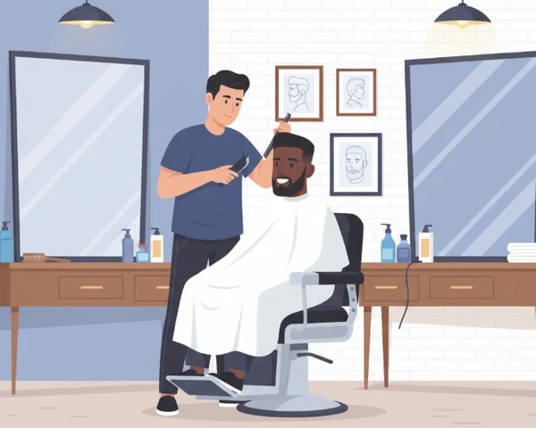 Man getting a tailored haircut at a barbershop